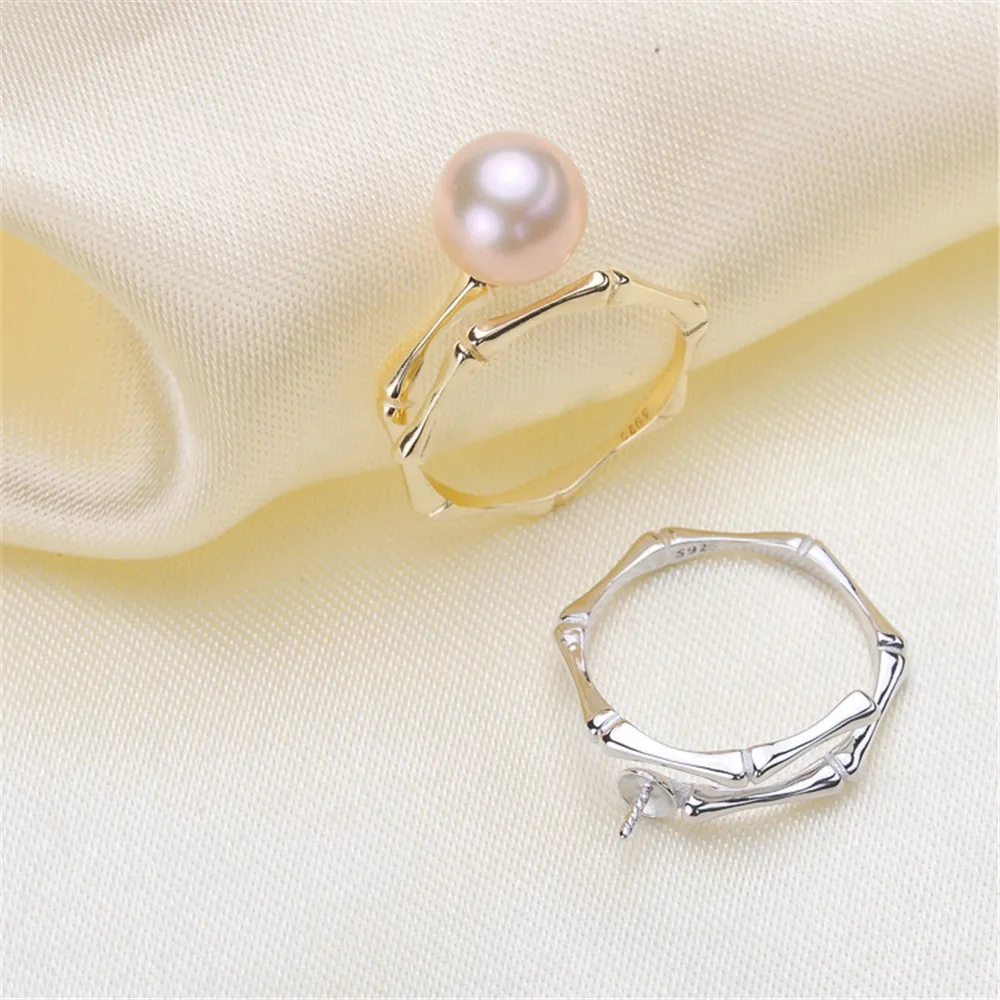 Кольцо с жемчугом модная фурнитура для кольца регулируемый размер серебро 925