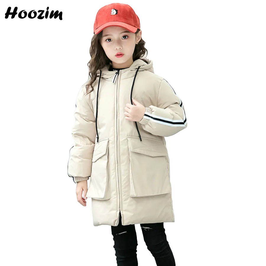 

2019 White Duck Down Jacket For Girls 3-11 Years High Street Children Outerwear Fashion Winter Burgundy Solid Long Coat For Boys