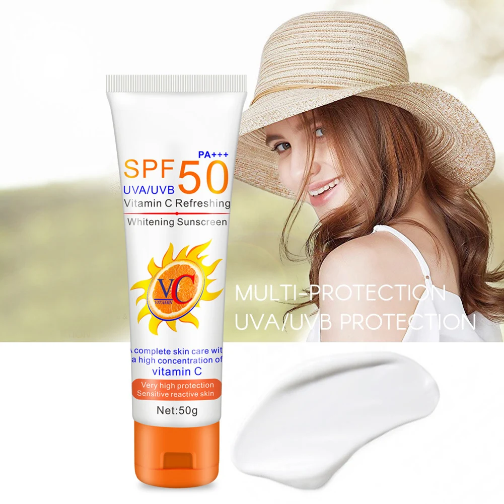Vitamin C Sunscreen Facial Body Sunblock Waterproof UV Oil-control SPF 50+ Sun Screen Body Cream Korean Sunscreen Cream