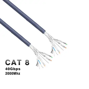 

Cat8 Ethernet Cable SFTP RJ45 Lan Network Cable 40Gbps 2000MHz Double Shielded Patch Cord for PC Router Laptop Switch TV