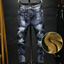 High Quality Men Winter Slim Jeans weight Fleece Denim Jean New Male Drawstring Stretch Denim Winter Warm Jeans Size Jeans High Quality Men Winter Slim Jeans weight Fleece Denim Jean New Male Drawstring Stretch Denim Winter Warm Jeans Size Jeans