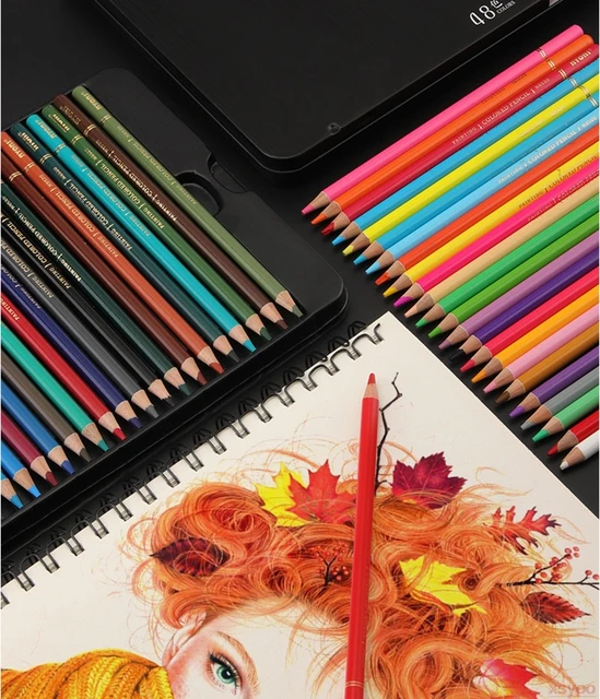 Lápices de colores profesionales para la escuela, lápices de acuarela para  dibujar bocetos, material de arte para estudiantes, 36/48/72 unidades -  AliExpress