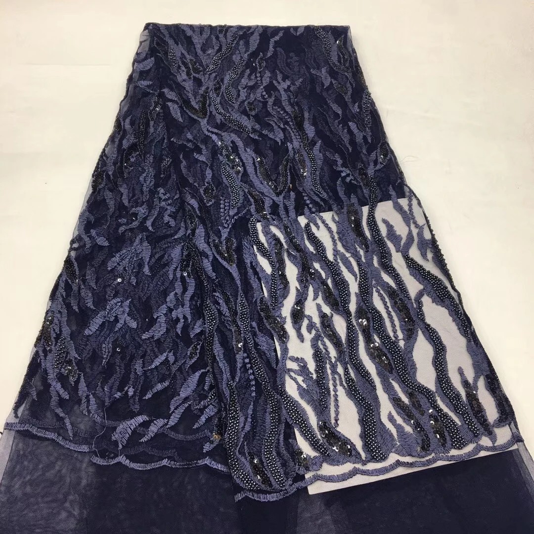

African Lace Fabric Sequins Nigerian French Lace Fabric High Quality Sequin Wedding Dress XX36991