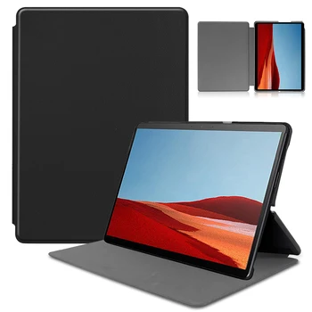 

For Microsoft Surface Pro x Shockproof Protective Shell Kickstand PU Leather And PC Lightweight Pattern Tablet Flat Plate Cover