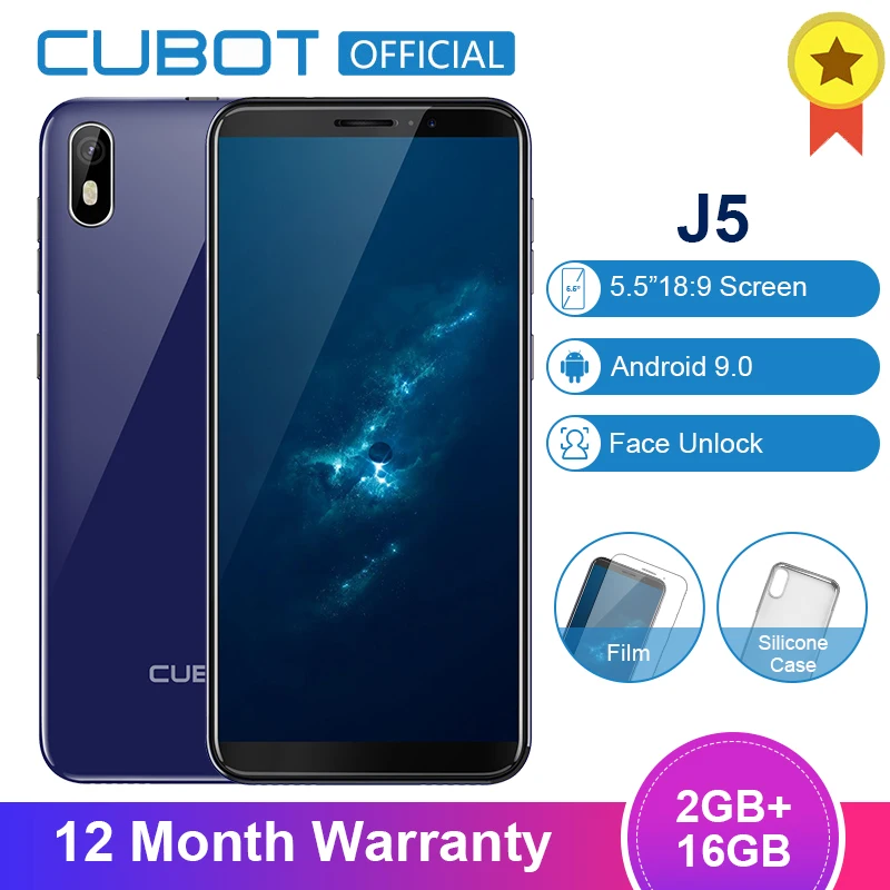 Cubot J5 Android 9.0 18:9 Full Screen 2GB 16GB 5.5 Inch MT6580 Quad-Core Smartphone 2800mAh 3G Dual Nano Sim Celular Cubot J5 Android 9.0 18:9 Full Screen 2GB 16GB 5.5 Inch MT6580 Quad-Core Smartphone 2800mAh 3G Dual Nano Sim Celular