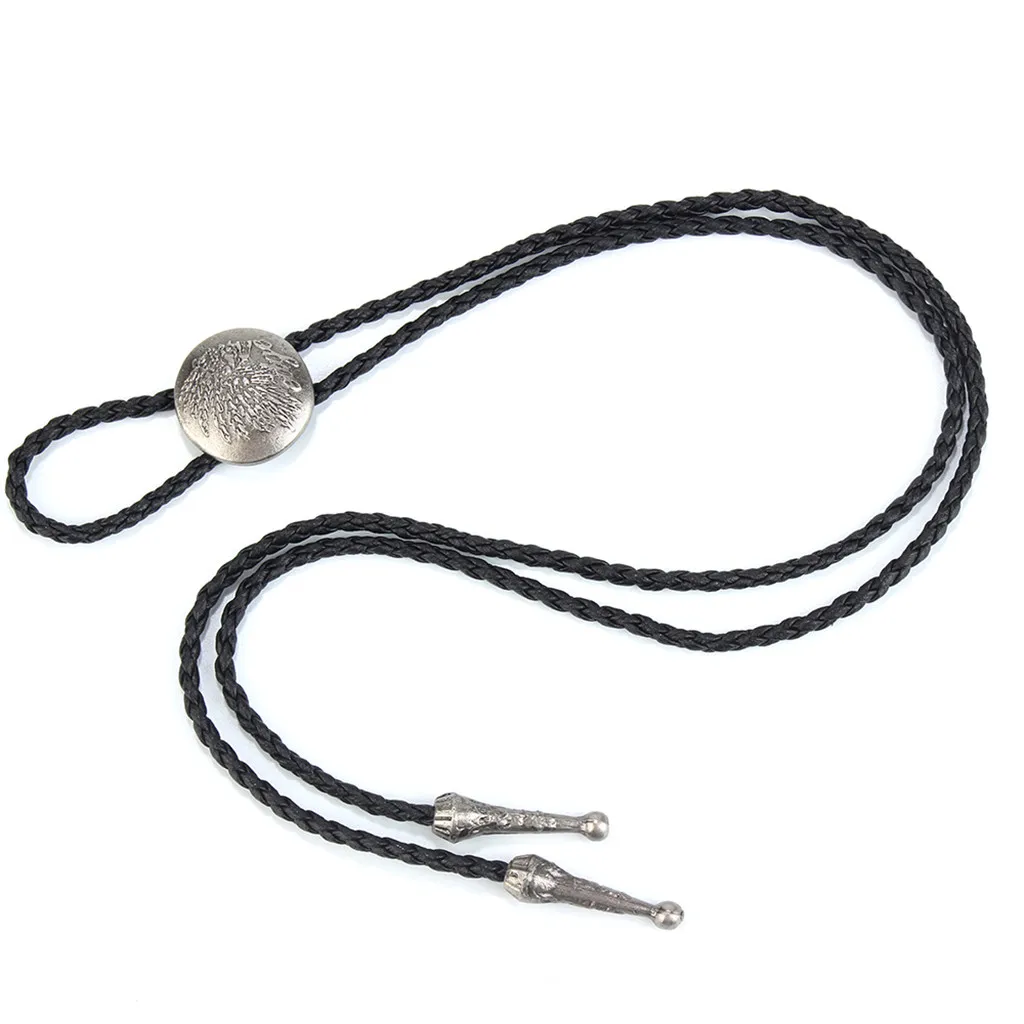 Vintage Style Alloy Fashion Bolo Tie Bow Tie Handmade PU Leather for Mens