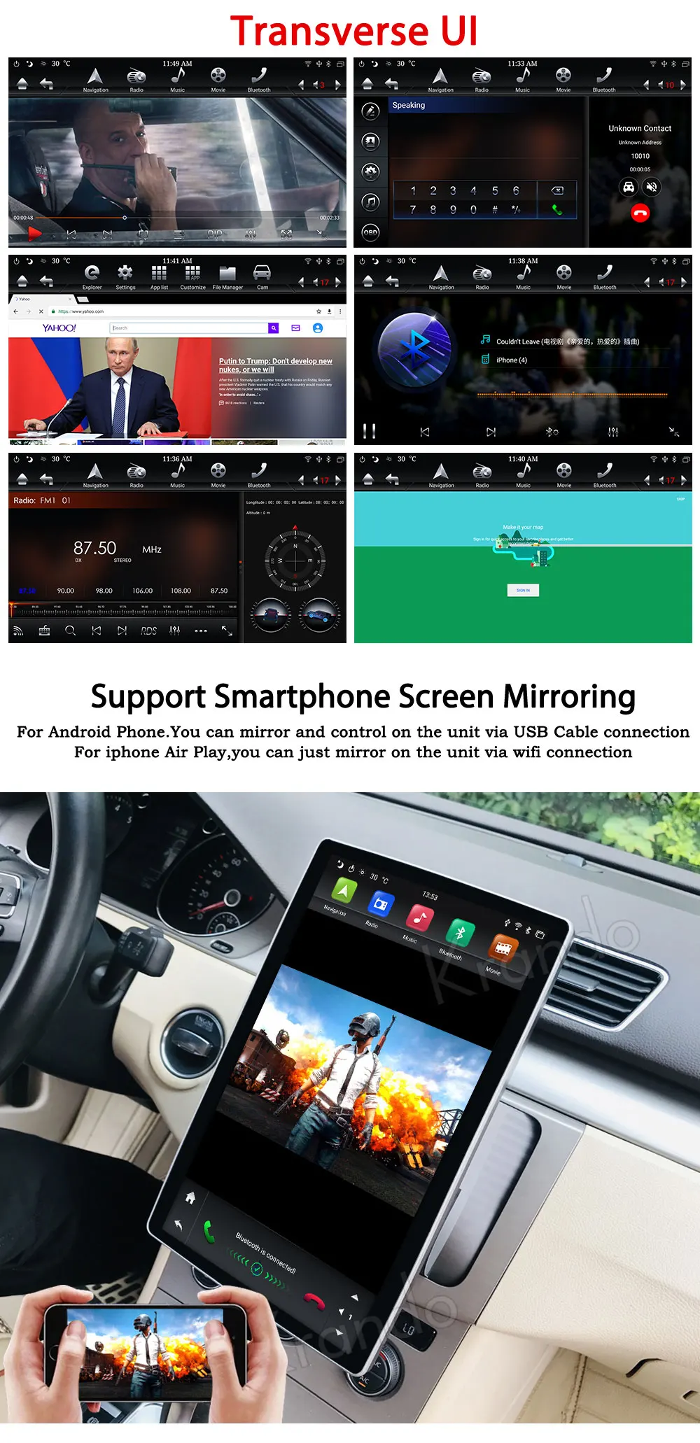 Krando 12," Тесла Android 8,1 Автомобильный мультимедийный плеер радио нет DVD плеер для Toyota/Suzuki/Nissan/Lexus gps навигация