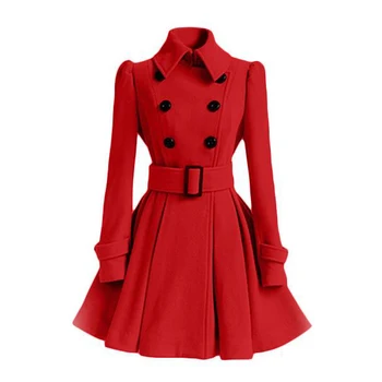 

2020 New Autumn and Winter Coat Female Long Leisure Woolen Women's Coats Fashion Slim Female Clothing Women Jacket Woolens
