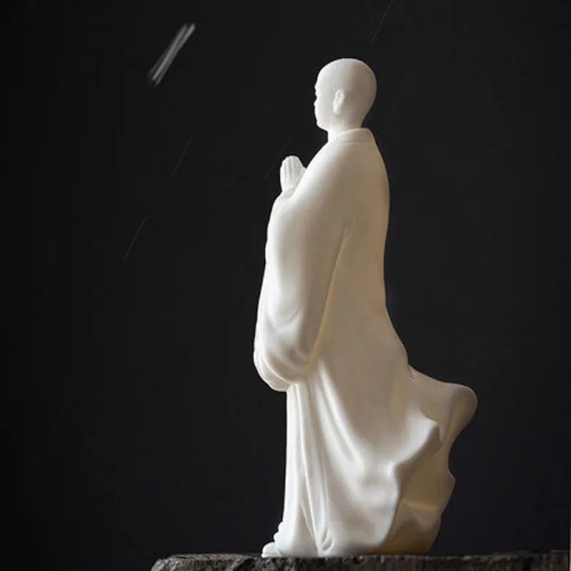 Porcelain Ceramic Tea Pet Ornaments, Kung Fu Tray Accessories, Decorative Little monk Figures, Home Table Decoration