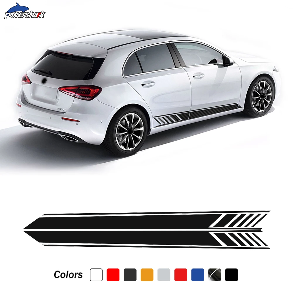 2 Pcs Edition AMG Line Door Side Stripes Sticker Vinyl Decal For Mercedes Benz A Class W177 Hatchback A45 AMG A35 S Accessories
