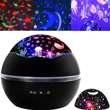 

New Star Night Light Projector 8 Color Projector Night Lamp Rotating Light Projector with Star and Ocean Theme for Child Bedroom