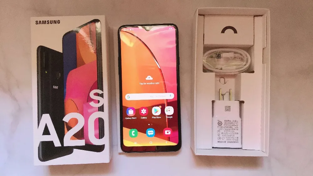 Новый оригинальный мобильный телефон samsung Galaxy A20s (SM-A2070) LTE 6,5 4G ram 64GB rom Snapdragon 450 МП камера заднего вида