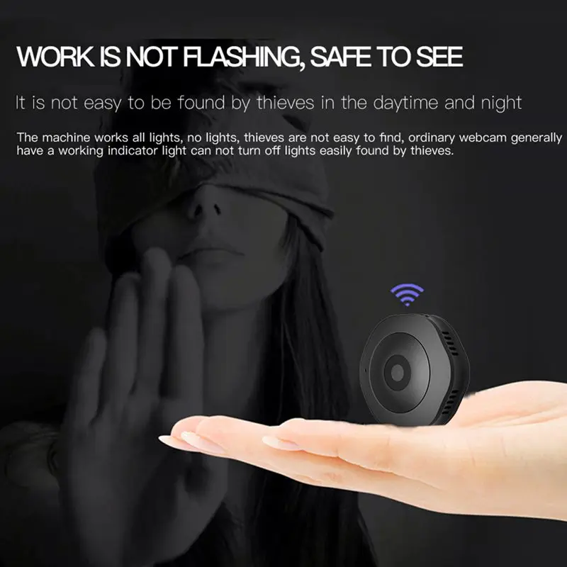 Micro Camera Night Version Mini With Motion Sensor Camcorder Voice Video Recorder Small Camera—Black