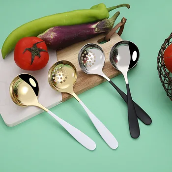 

Stainless Steel Cutlery Knife, Fork and Spoon Crescent 304 Set Household Ladel Colander New Style Western Food Chopsticks Portab