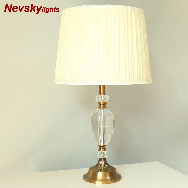 Crystal Table Lamp Desk lights home decor table lights gold base modern home decoration table lamps bedroom white lamp be