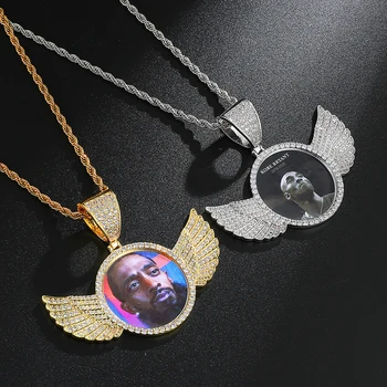 

Hip Hop Custom Made Photo Memory Medallions Solid Iced Out Bling Cubic Zircon Necklace & Pendant For Men Jewelry Tennis Chain