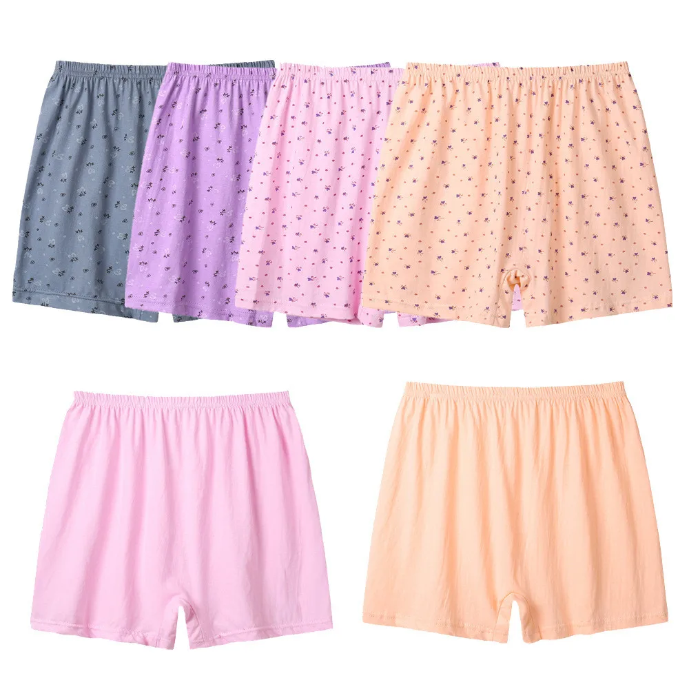 6pcs/lot plus size panties for Middle-aged woman underpants cotton underwear women boxer High waist women's underwear shorts