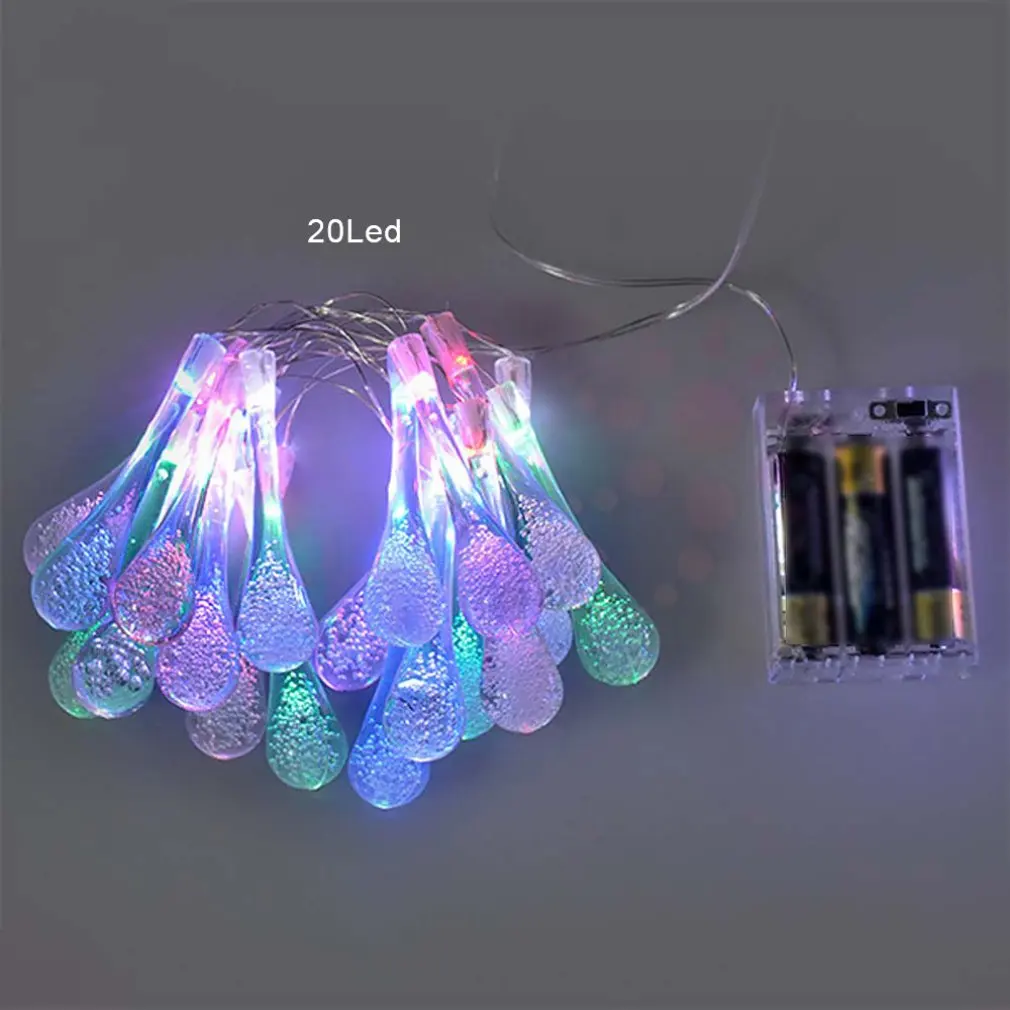 20LED Горячее предложение 20Led30Led Солнечная форма капли воды Рождественское украшение огни Открытый водонепроницаемый свет профессиональный - Испускаемый цвет: 20LED