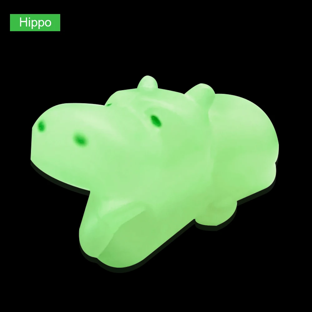 Hippo CHIPAL Cable bite светящийся в темноте протектор для IPhone моталка телефон игрушка для розыгрыша ПВХ животное утка Лев Игрушка-черепаха модель забавная - Цвет: Hippo