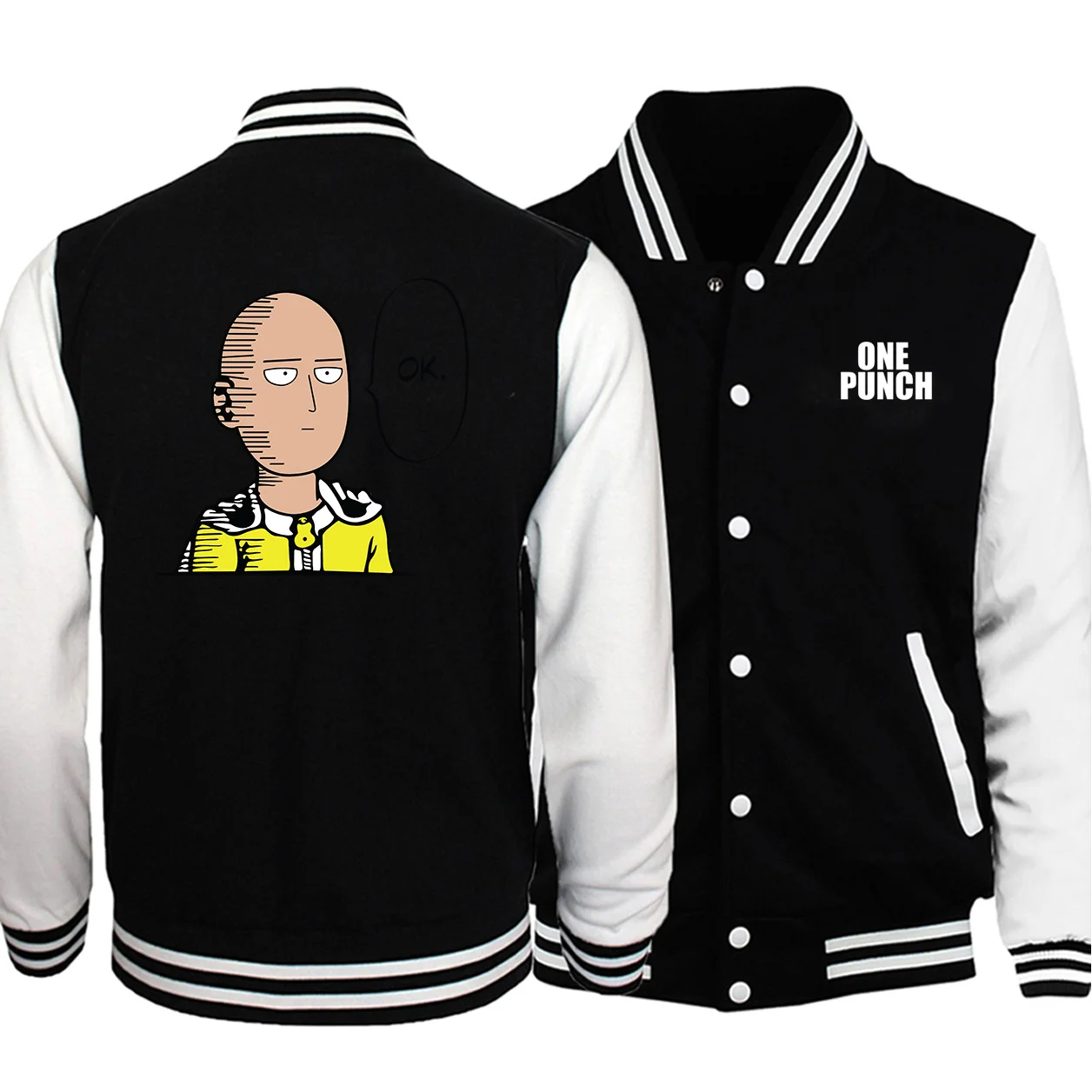 Новое поступление, Повседневная бейсбольная куртка японского аниме One Punch Ok, мужская куртка для фитнеса, теплый модный спортивный костюм в стиле хип-хоп