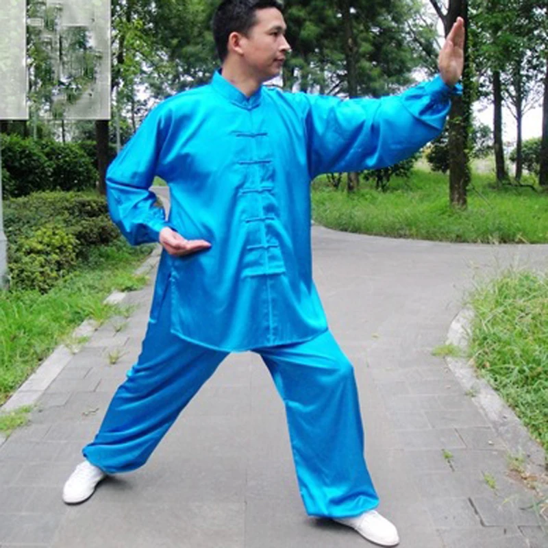 Chinese Traditional Tai Chi Kung Fu Clothing Men Women Vintage Solid Color