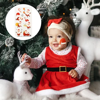 

10 Sheets Christmas Tattoo Sticker Creative Waterproof Tattoos Decor Christmas Body Decals Tattoos Stickers for Christmas Bar Pa