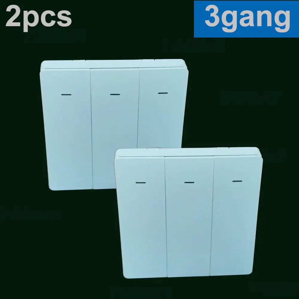 2PCS button EU 3gang Умный светильник, кнопка включения, ЕС, Великобритания, Wi-Fi разъем, беспроводная настенная розетка, пульт дистанционного управления, приложение Tuya Alexa Google Home Assistant IFTTT - Цвет: 2PCS button EU 3gang