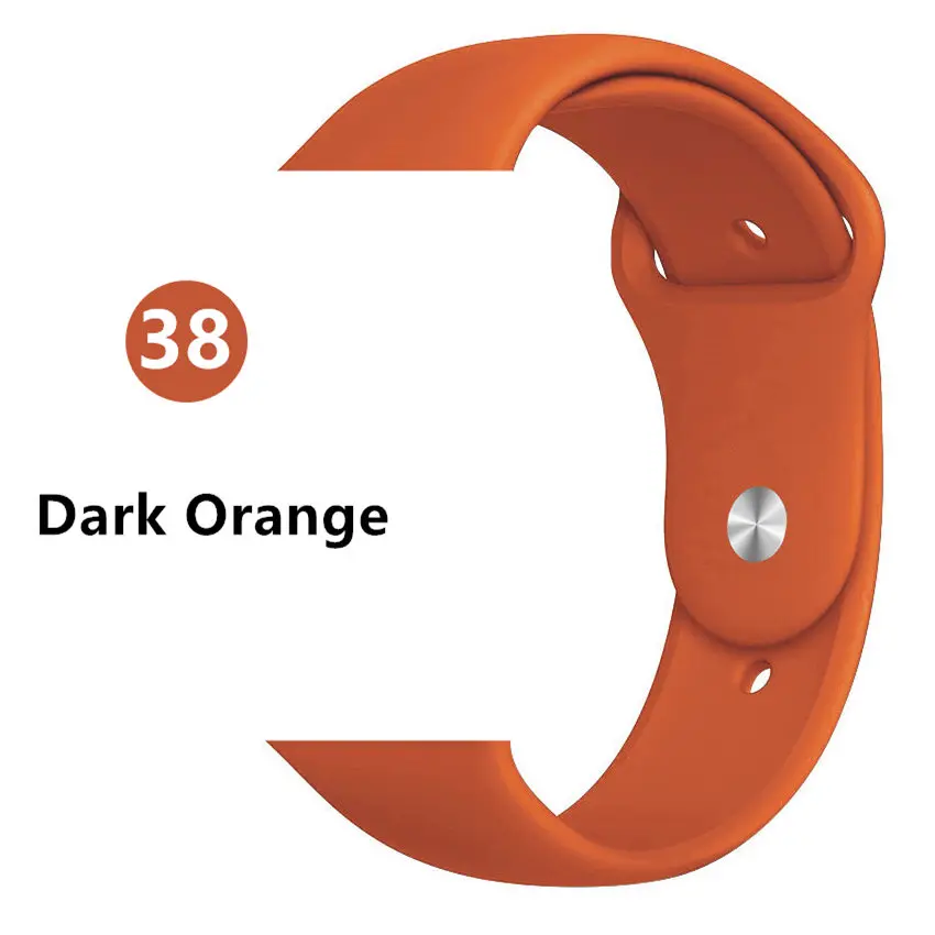 Dark orange Силиконовый ремешок для apple watch band apple watch 5 4 3 band 44 мм/40 мм iwatch band 5 42 мм 38 мм correa браслет аксессуары для часов - Цвет ремешка: Dark orange