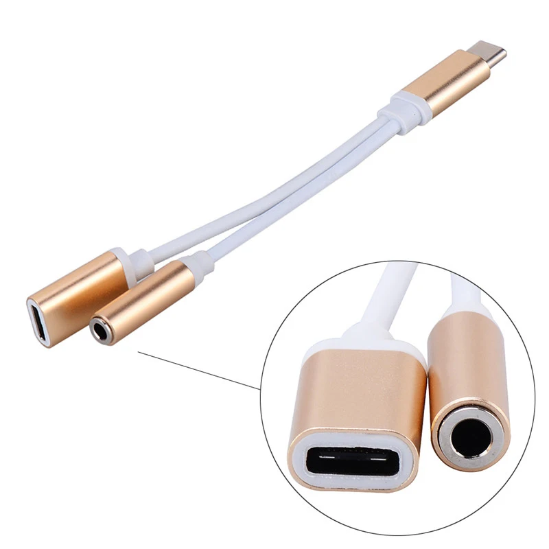 Новая одежда для маленькой девочки 2 in1 USB-C Тип C до 3,5 мм Jack Aux аудио кабель, адаптер для зарядки