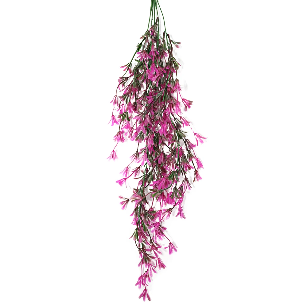 Hoomall Green Purple Artificial Plant Silk Rattan Wall Flower Plant Wedding Party Decoration Fake Flowers Vine Home Decor