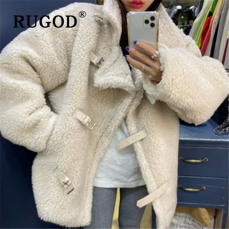 пальто женское RUGOD уличная мотоциклетная куртка Женская модная овечья шерсть