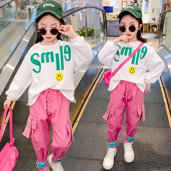 

Autumn Girls Clothing Set Teenage Girls Costume Sweatshirt Overalls Pants School Sport Tracksuit Girls Clothes Children Clothes