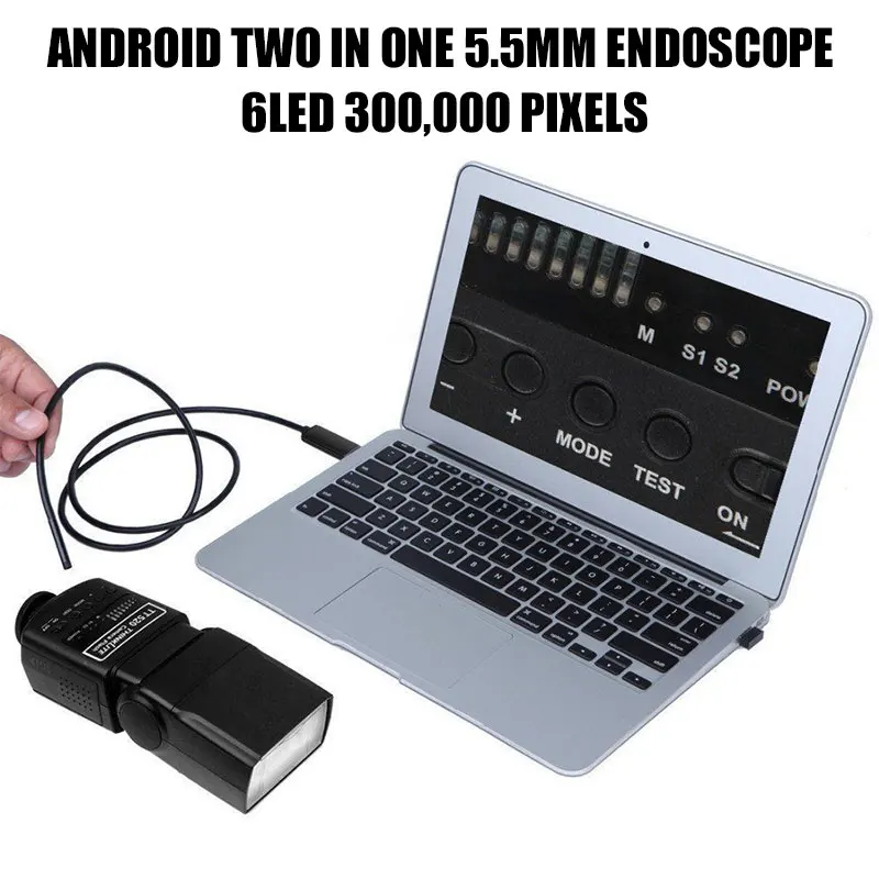 

5.5mm 2 in 1 Computers Mobile Phones Handheld Endoscope Ear Spoon Borescope Practical Photos Real-Time Video Endoscope