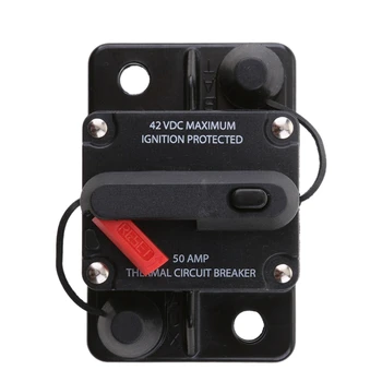 

50Amp Manual Reset Circuit Breaker Switch 12V-42V Car SUV Marine Boat