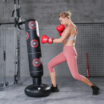 Inflatable Boxing Bag Training Pressure Relief Exercise Water Base Punching Standing Sandbag Fitness Body Building