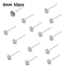 silver 6mm 50pcs