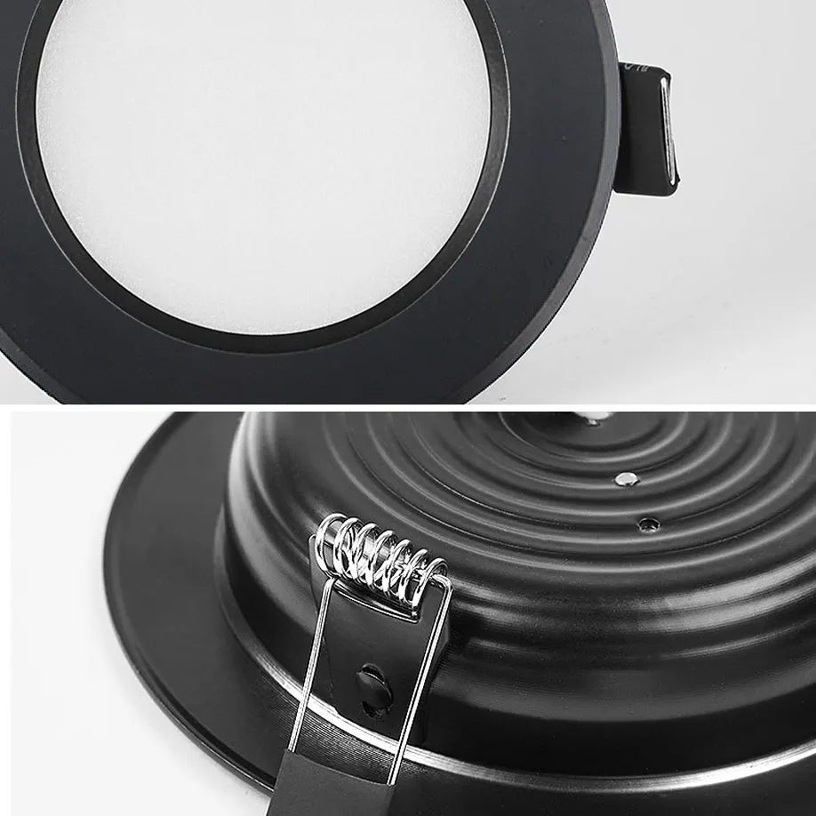10 Pcs Led Downlight Waterproof Black Color 5W 7W 9W 12W 15W Spot light 220V 230V Ceiling Lamp Recessed Round Panel indoor light