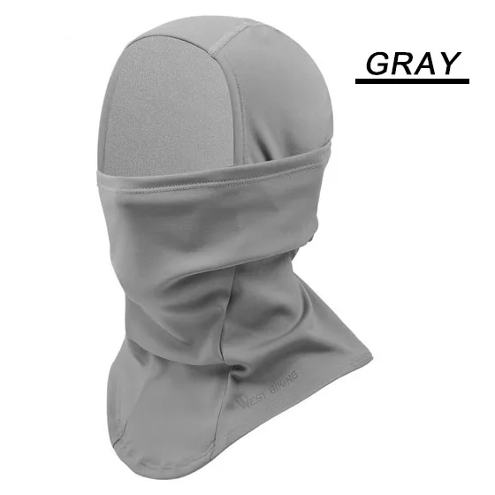 Gray WEST BIKING, зимняя флисовая велосипедная маска для лица, ветрозащитная, теплая, MTB, для шоссейного велосипеда, полное покрытие для лица, для улицы, для мужчин и женщин, тепловая велосипедная Кепка - Цвет: Gray