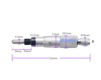 0-25mm round thread Серебряный плоский игольчатый микрометр 0-13 мм 0-25 мм 0-50 мм 0,01 мм измерительный инструмент с накатанной регулировкой ручка микрометр головка - Цвет: 0-25mm round thread