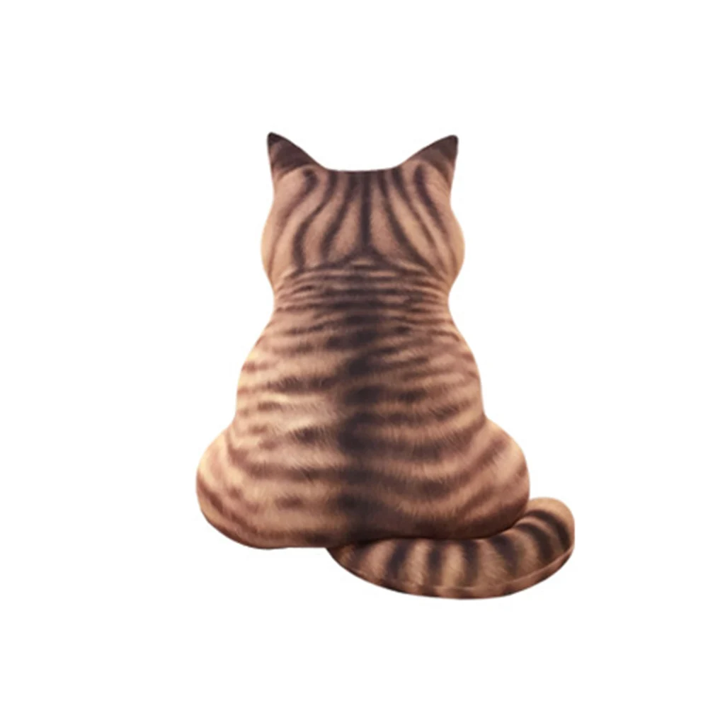 Cute 3D Printed Cat Back Stuffed Cushion Girl Gift Plush Toy Doll New Cat Simulation Pillow 4