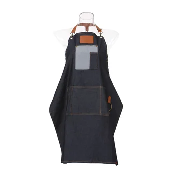 

Hair Dresser Salon Apron with 5 Pockets Hairdressing Cape Hair Cloth Cutting Dyeing Cape for Barber Shop Black Jean