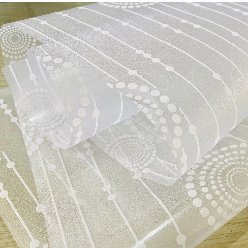 3D Matte Window Film Privacy Stained Glass Vinyl Self Adhesive Film Frosted Heat Insulation Window Sticker for Home Door