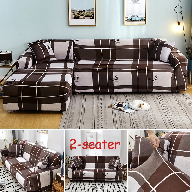 geometric L shape sofa covers spandex for living room couch cover corner sofa cover chase long cover elastic material - Цвет: color 10