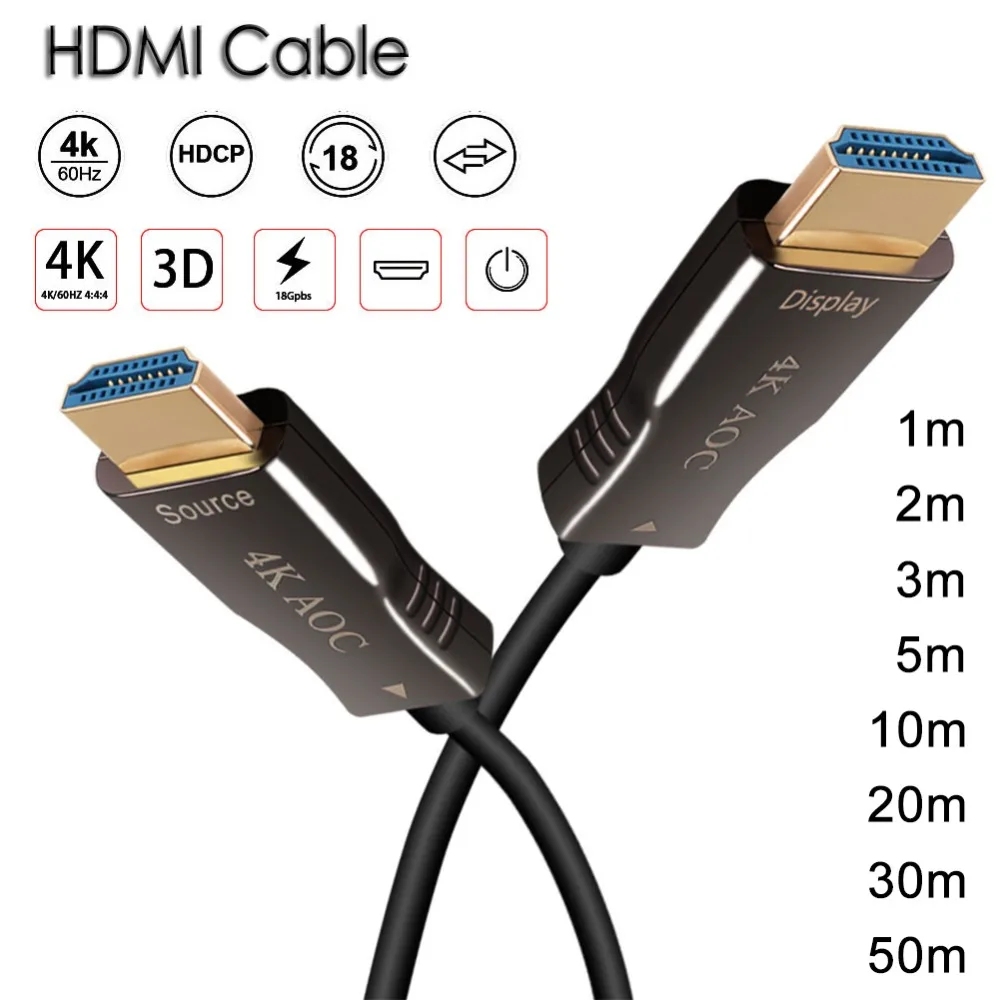 Hdmi-hdmi 2,0 4K 3D HDMI кабель для PS4 Apple tv 1 m/2 m/3 m/5 m/10 m/20 m/30 m/50 сплиттер переключатель коробка удлинитель видео оптическое волокно