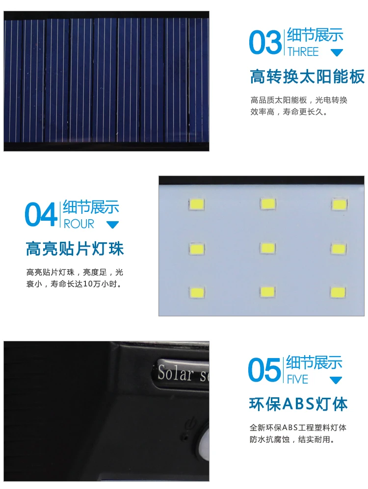 Solar Induction Lamp Sensing Wall Lamp Switch Button LED Courtyard Garden Lights Small Solar Power Generation