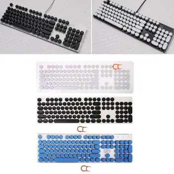 

1 Set 104 Keys Retro Round Keycaps Double Shot DIY Steam Punk Steampunk Typewriter Keycaps for Backlit Classy Player Stylized