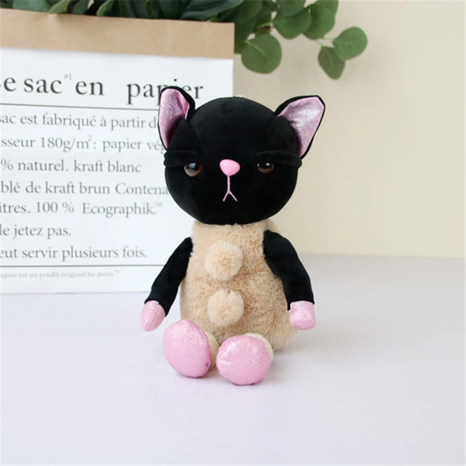 New Creative Plush Toy Black Cat Doll Cartoon Doll Short Plush Unisex Toys for Children Anime Plush Short Plush Birthday Gifts