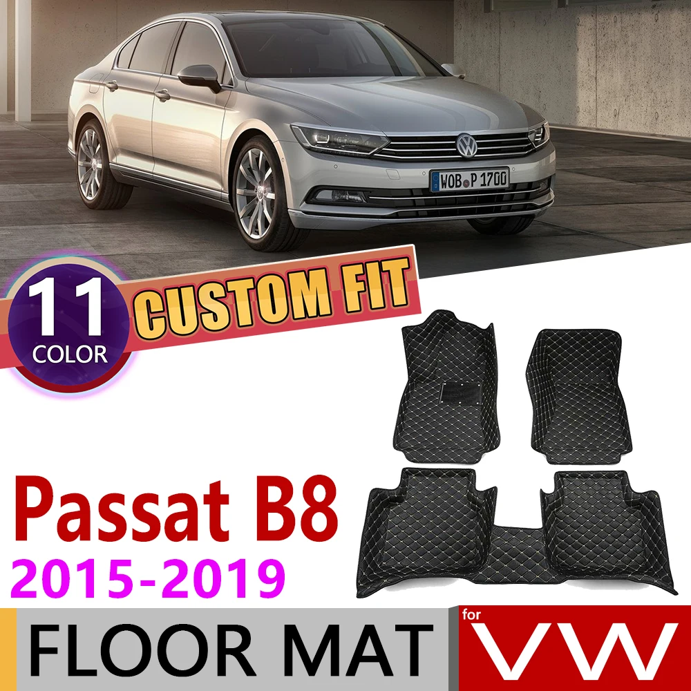 Пользовательские автомобильные кожаные коврики для Volkswagen VW Passat B8~ 5 мест Авто коврик для ног Аксессуары для ковров