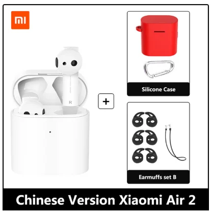 Xiaomi Airdots Pro 2 TWS Беспроводная bluetooth-гарнитура интеллектуальное управление LHDC Tap двойной микрофон ENC беспроводные bluetooth-наушники - Цвет: With red case