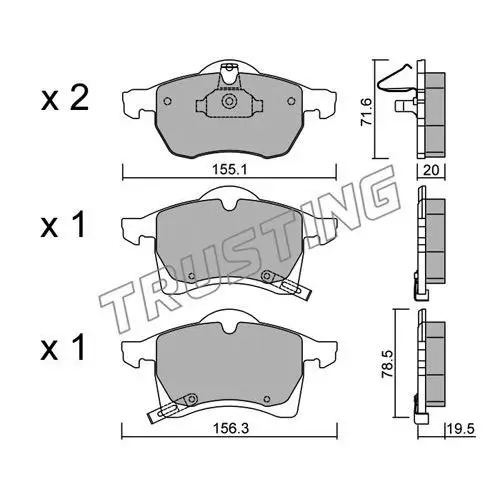 К-т торм. колодок Fr OP Astra F/G, Zafira A-05 TRUSTING 267.0